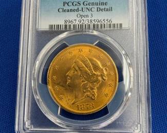 $20 PCGS UNC GOLD LIBERTY HEAD 1873