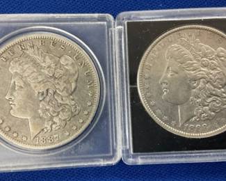 (2) MORGAN SILVER DOLLARS 1883-S, 1885