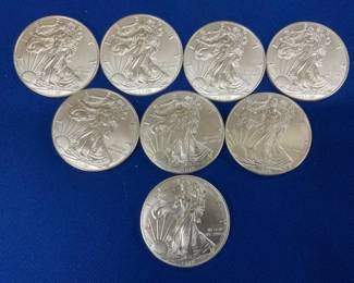 (8) UNC 2019 SILVER AMERICAN EAGLES