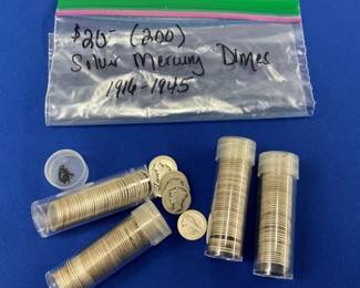 (200) SILVER MERCURY DIMES 1916-1945