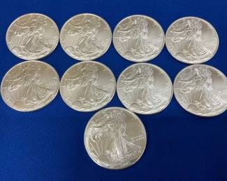 (9) UNC 2003 SILVER AMERICAN EAGLES