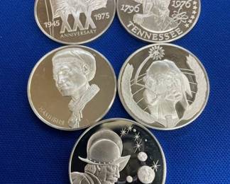 (5) 1 OZ SILVER ROUNDS