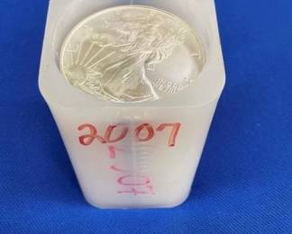 ROLL UNC 2007 SILVER AMERICAN EAGLES