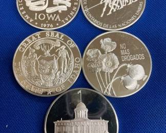 (5) 1 OZ SILVER ROUNDS