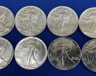(8) UNC 1987 SILVER AMERICAN EAGLES