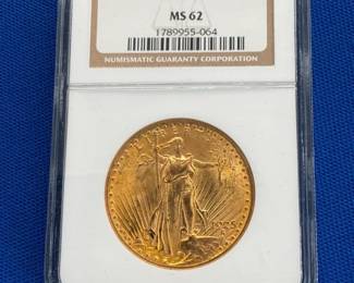 1925 $20 MS62 GOLD ST. GUARDENS