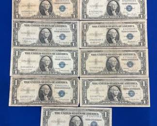 (8) $1 BLUE SILVER CERTIFICATES