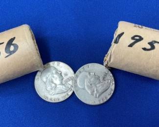 (40) 1956,1958 SILVER FRANKLIN HALVES