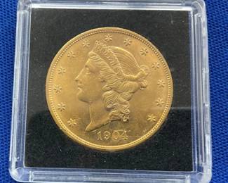 1904 $20 GOLD LIBERTY HEAD