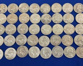 (40) SILVER QUARTERS 90%