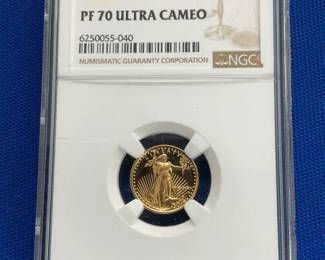 1991 P $5 GOLD EAGLE PF70
