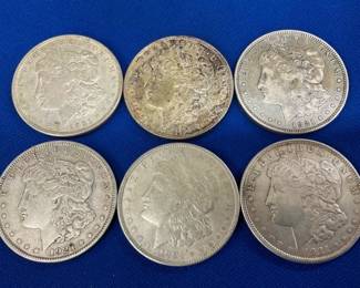 (6) 1921 MORGAN SILVER DOLLARS