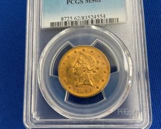 1893 $10 PCGS MS62 GOLD LIBERTY HEAD