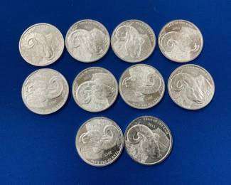 (10) SILVER 1 TROY OZ. ROUNDS