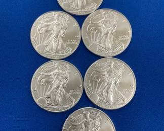 (6) 2019 UNC SILVER AMERICAN