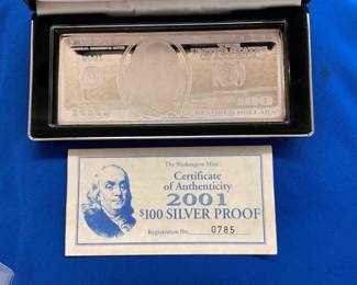 $100 SILVER PROOF #0785