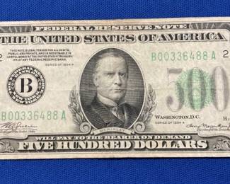 1934A $500 BILL NY