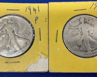 1941P SILVER WALKING LIBERTY HALVES