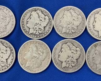 (8) MORGAN SILVER DOLLARS 1898-S