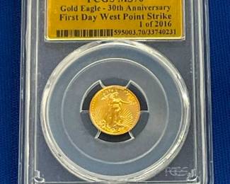 2016 $5 PCGS MS70 GOLD LIBERTY