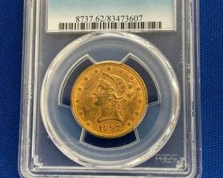 1897 $10 PCGS MS62 GOLD LIBERTY HEAD