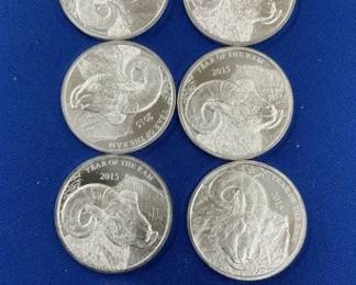 (10) 1 TROY OZ. SILVER RAM ROUNDS