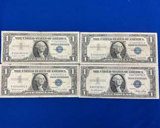 (4) $1 BLUE SEAL SILVER CERTIFICATES