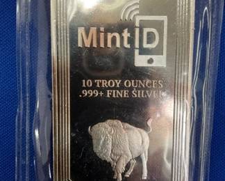 MINT D 10 OZ SILVER BUFFALO BAR