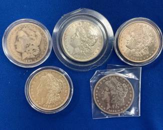 MORGAN SILVER DOLLARS 1884,1887 O, 1921