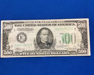 1934A $500 BANK OF RICHMOND VA BILL