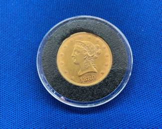1880 GOLD $10 LIBERTY HEAD