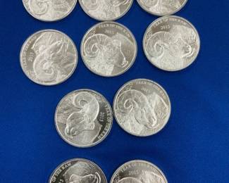 (10) SILVER 1 TROY OZ. ROUNDS