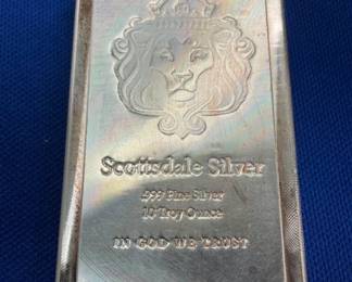SCOTTSDALE SILVER BAR .999 FINE SILVER