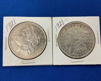 (2) 1921 MORGAN SILVER DOLLARS