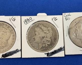 MORGAN SILVER DOLLARS 1879-O,1880-O,1890