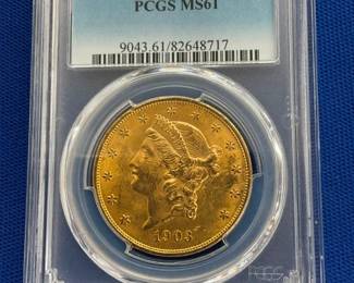 1903 $20 PCGS MS61 GOLD LIBERTY HEAD