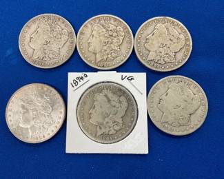 (6) MORGAN SILVER DOLLARS - 1886