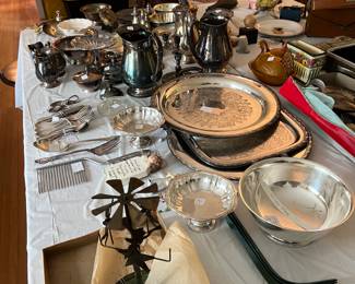 Silver plate trays etc.