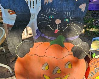 Painted Halloween Yard Art
