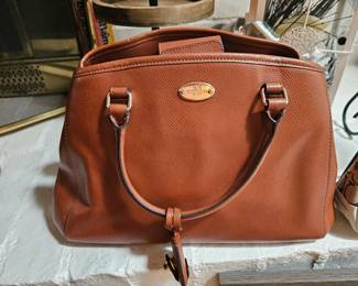 Coach Margot Carryall Brown Crossgrain Leather Shoulder Bag 