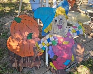 Painted Scarecrow Yard Art