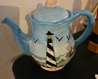 Teapot with Lighthouse Details
