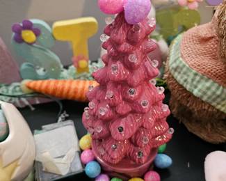 Small Pink Ceramic Christmas Tree