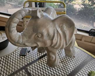 Vintage White Ceramic Elephant 