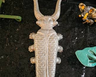 Cast Aluminum Boot Puller Jack Figural Beetle Scarub Insect Bug
