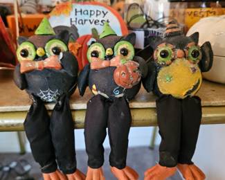 Trio of Halloween Owls