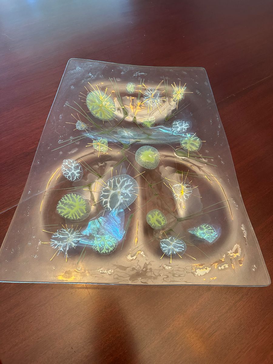 1960's Higgins Fused Art Glass, signed