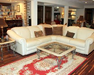 Sherrill Motioncraft Leather Reclining Sectional