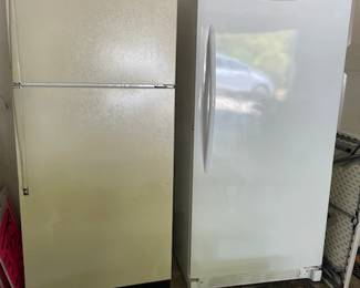 Whirlpool Refrigerator, Frigidaire Freezer