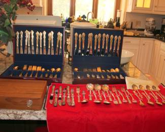 130 pcs. International San Marcos, 72 pcs. Gold Plated Flatware, 27 pcs. Rogers Flatware, 18 pcs. Asian Flatware